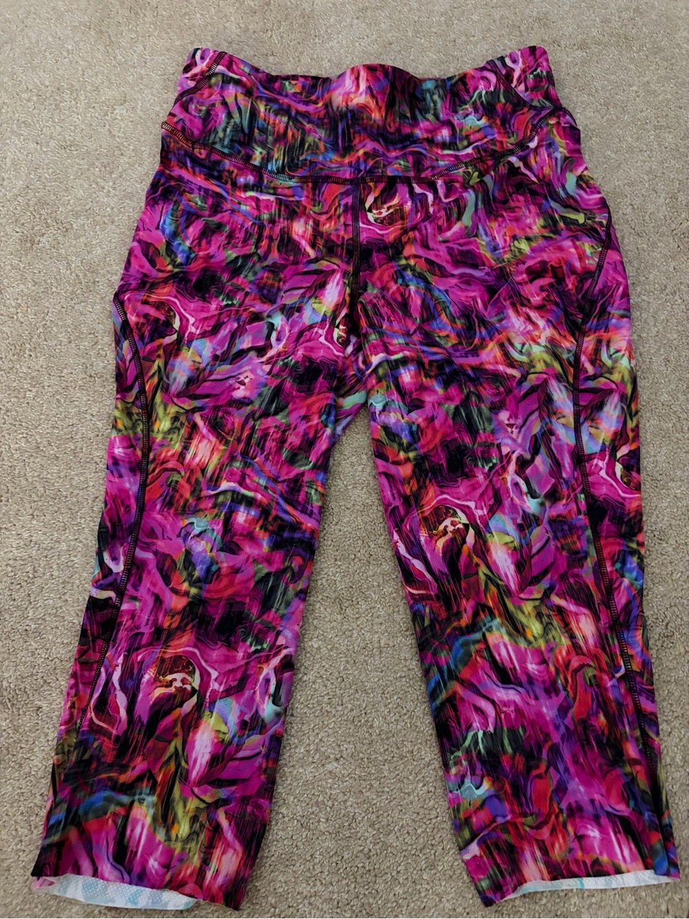 Lululemon Base Pace High-Rise Crop 17" Hyper Flow Pink Multi Size 10 Nulux